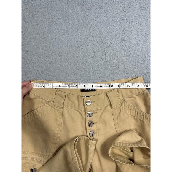 Vintage Y2K Bebe Womens Size 4 Tan Cargo Button Fly Pants - Picture 6 of 11